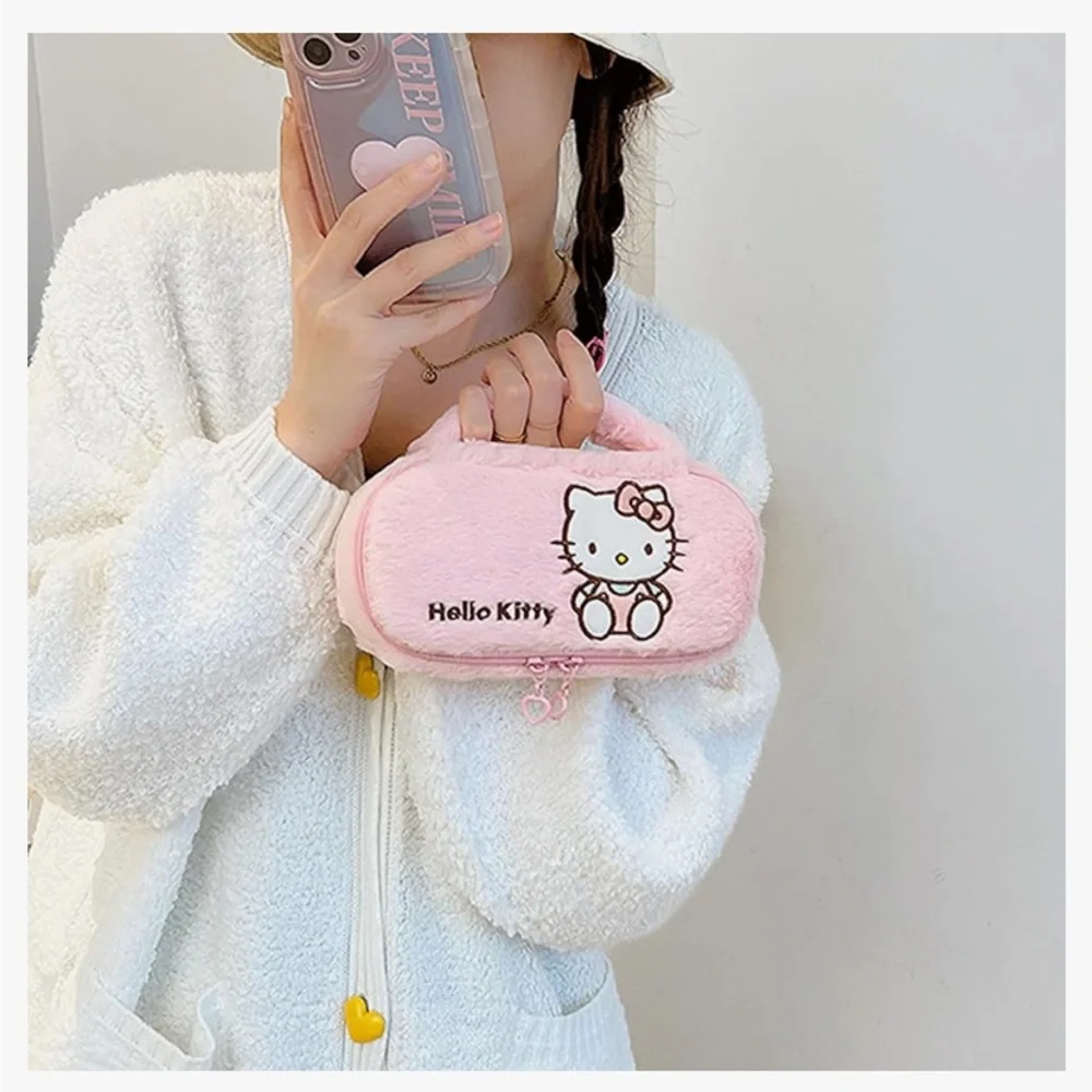 Hello Kitty, plush make up bag, travel, toiletry,organizer, cosmetic pou…